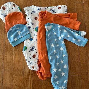 Set of 3 Sleeper Onesies 0-3 Months